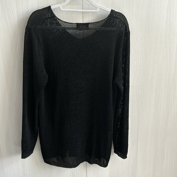 Vintage Holt Rendrew Rayon Blend semi sheer light weight sweater V-Neck size M - Picture 6 of 6